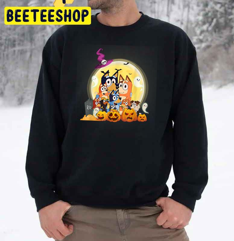 Bluey Pumpkin Halloween Trending Unisex Sweatshirt Bluey Pumpkin Halloween Trending Unisex Sweatshirt