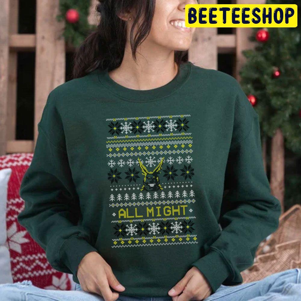 Bnha All Might Knit Christmas Trending Unisex Hoodie Bnha All Might Knit Christmas Trending Unisex Hoodie