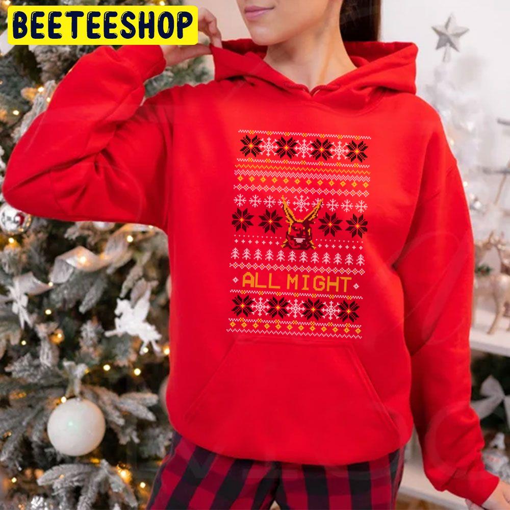 Bnha All Might Knit Christmas Trending Unisex Hoodie Bnha All Might Knit Christmas Trending Unisex Hoodie