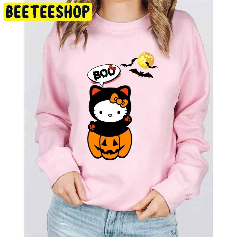 Boo Cute Cat Helloe Kitty Halloween Trending Unisex Sweatshirt Boo Cute Cat Helloe Kitty Halloween Trending Unisex Sweatshirt