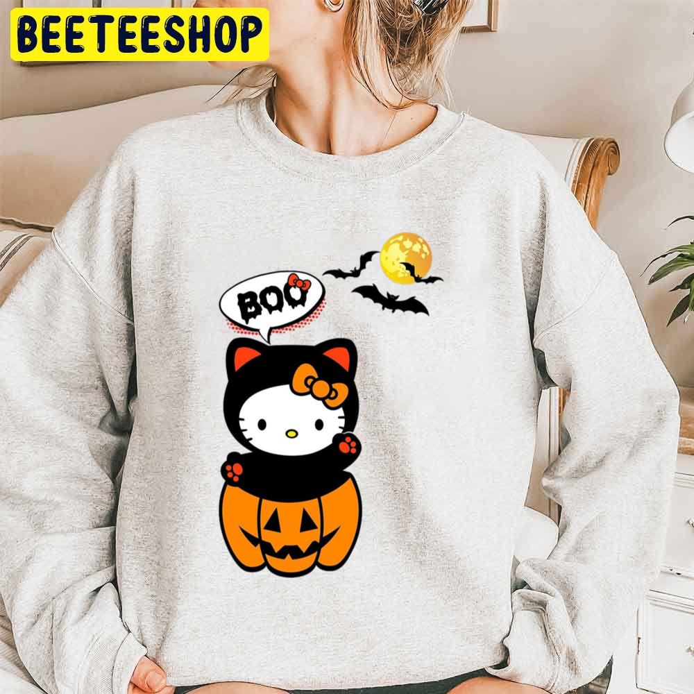 Boo Cute Cat Helloe Kitty Halloween Trending Unisex Sweatshirt Boo Cute Cat Helloe Kitty Halloween Trending Unisex Sweatshirt