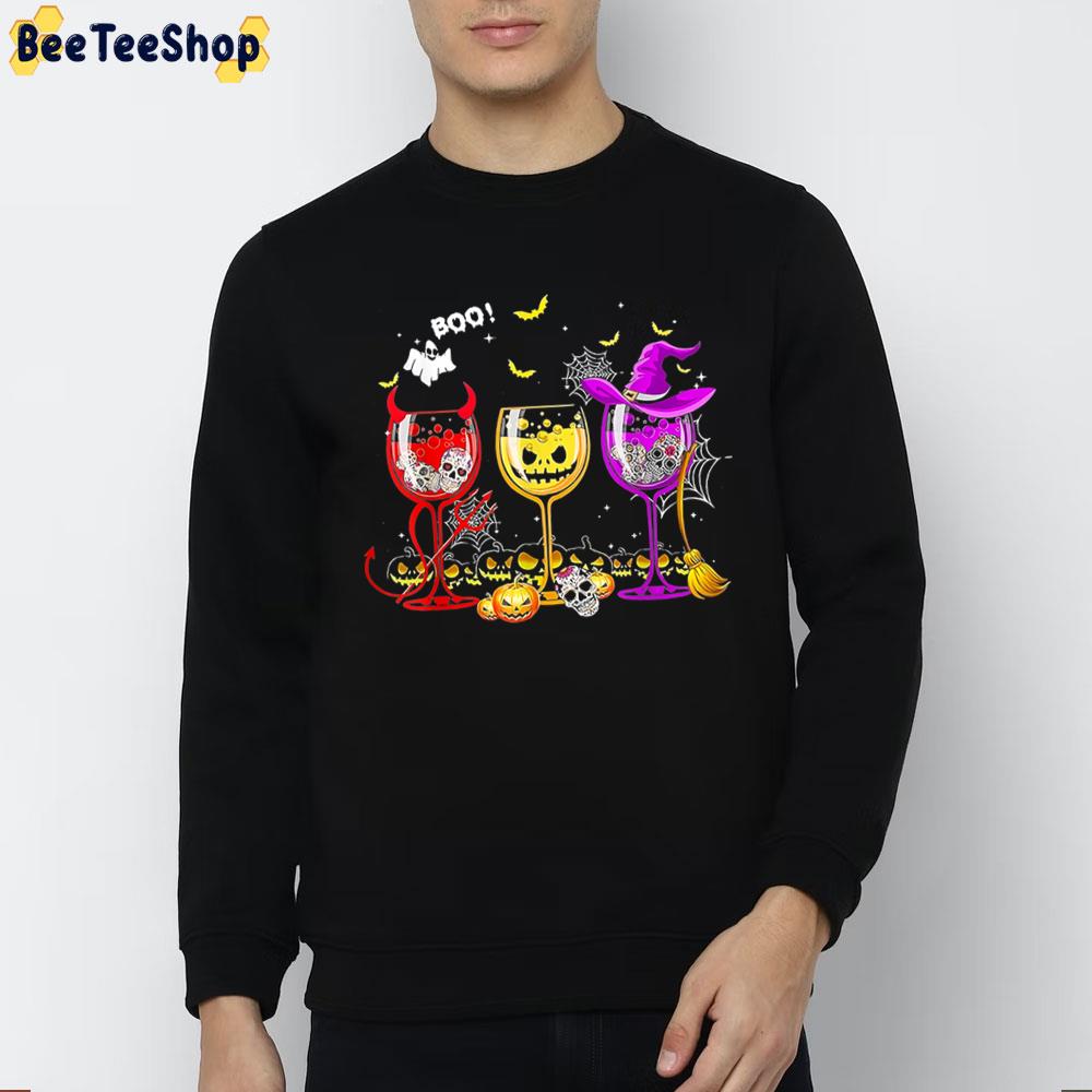 Boo Wine Halloween Unisex Sweatshirt Boo Wine Halloween Unisex Sweatshirt