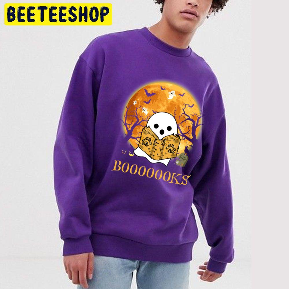 Booooooks Ghost Reading Books Teacher Halloween Unisex Sweatshirt Booooooks Ghost Reading Books Teacher Halloween Unisex Sweatshirt