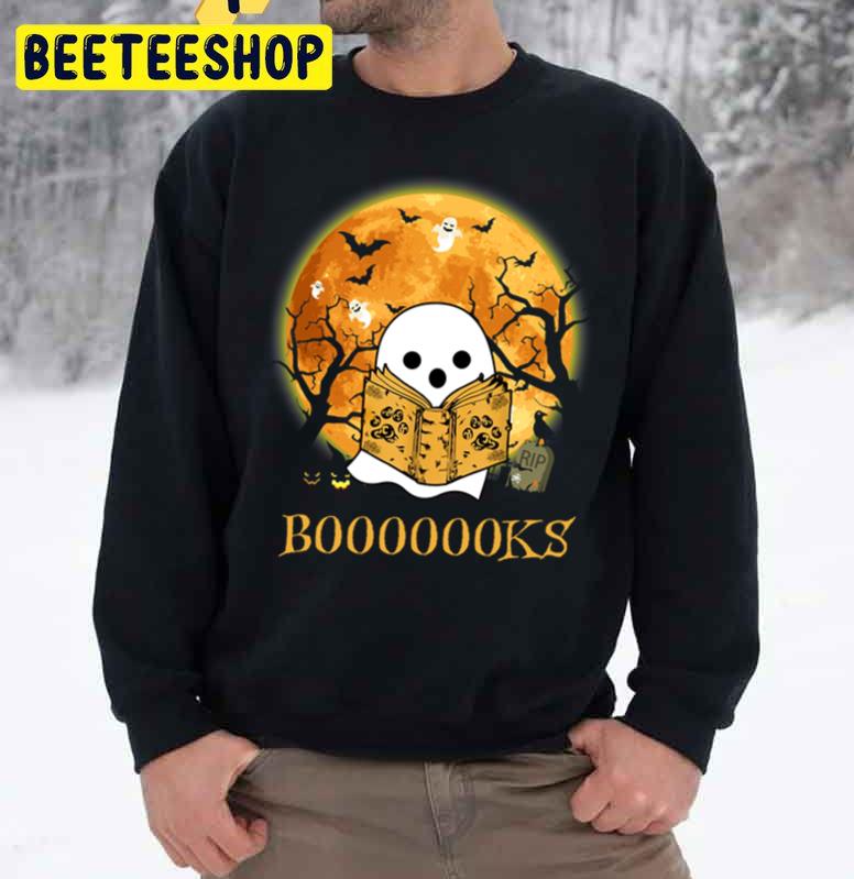 Booooooks Ghost Reading Books Teacher Halloween Unisex Sweatshirt Booooooks Ghost Reading Books Teacher Halloween Unisex Sweatshirt
