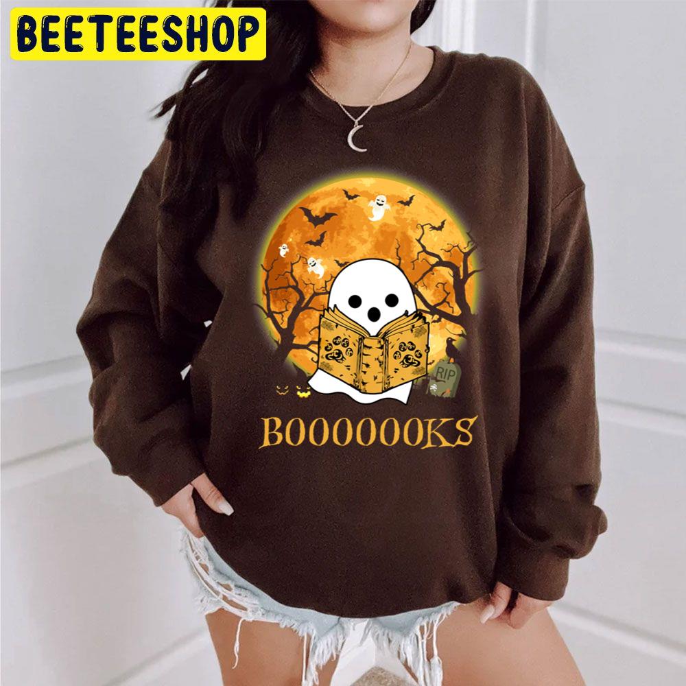 Booooooks Ghost Reading Books Teacher Halloween Unisex Sweatshirt Booooooks Ghost Reading Books Teacher Halloween Unisex Sweatshirt