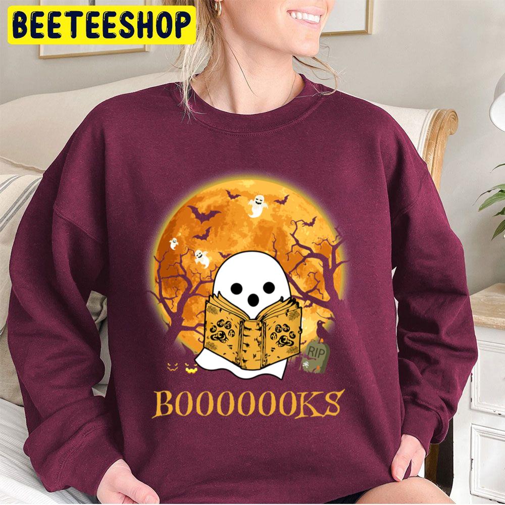 Booooooks Ghost Reading Books Teacher Halloween Unisex Sweatshirt Booooooks Ghost Reading Books Teacher Halloween Unisex Sweatshirt