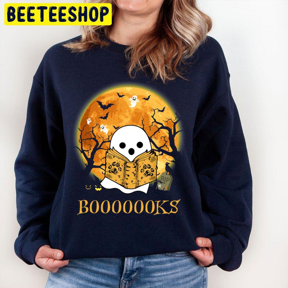 Booooooks Ghost Reading Books Teacher Halloween Unisex Sweatshirt Booooooks Ghost Reading Books Teacher Halloween Unisex Sweatshirt