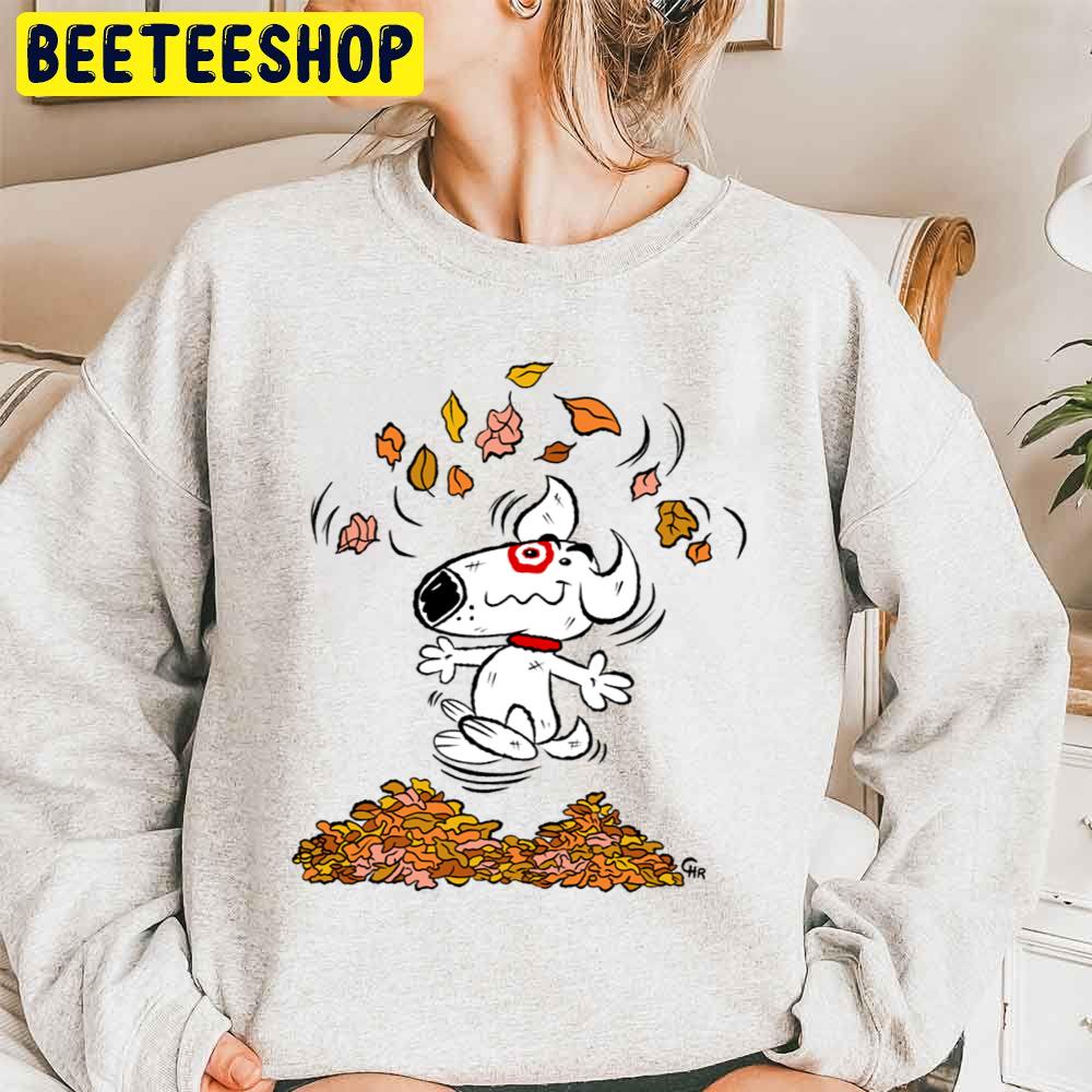 Bullseye Playing With Leaves Fall Season Trending Unisex Sweatshirt Bullseye Playing With Leaves Fall Season Trending Unisex Sweatshirt
