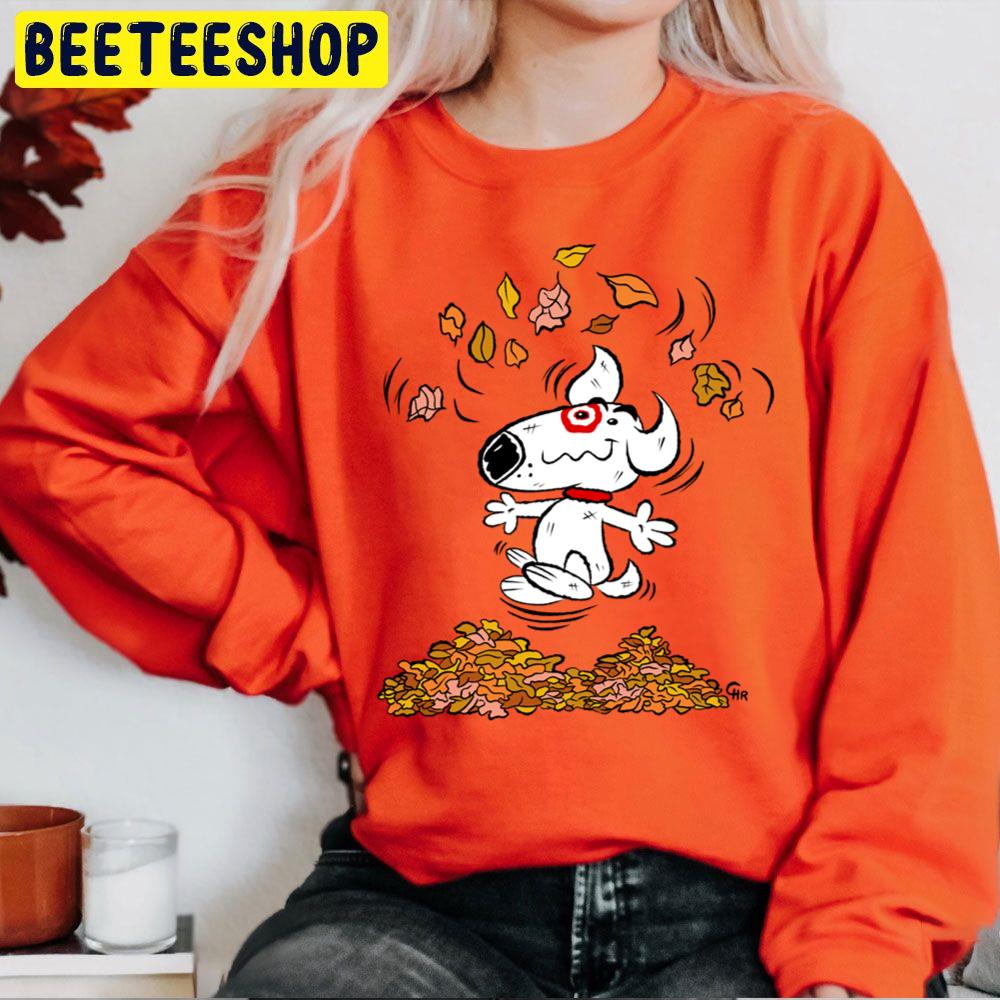 Bullseye Playing With Leaves Fall Season Trending Unisex Sweatshirt Bullseye Playing With Leaves Fall Season Trending Unisex Sweatshirt