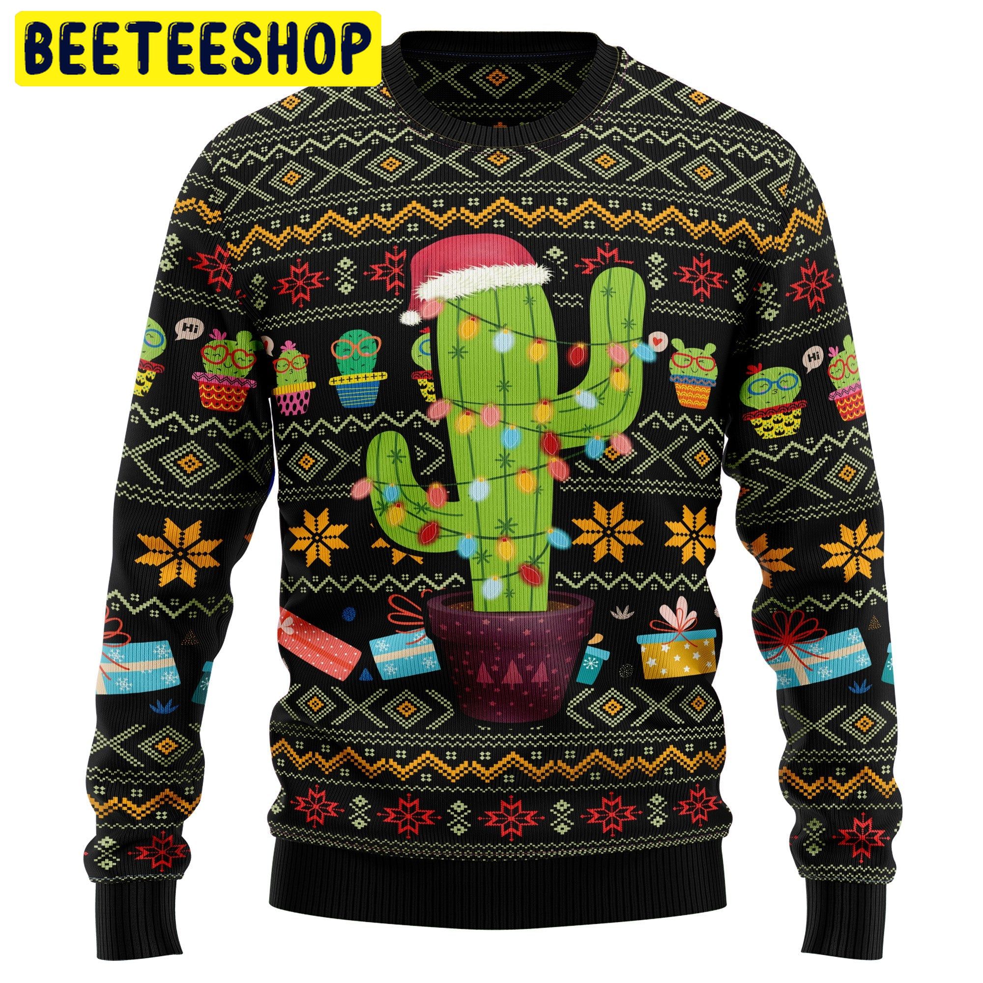 Cactus Xmas Trending Ugly Christmas Sweatshirt Cactus Xmas Trending Ugly Christmas Sweatshirt