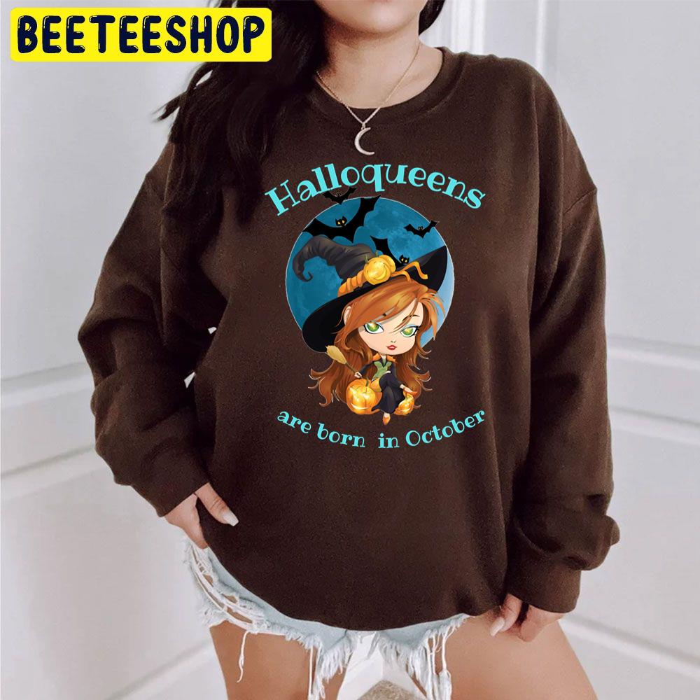 Chibi Art Halloqueens Are Born In October Trending Unisex Sweatshirt Chibi Art Halloqueens Are Born In October Trending Unisex Sweatshirt