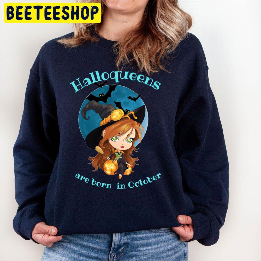 Chibi Art Halloqueens Are Born In October Trending Unisex Sweatshirt Chibi Art Halloqueens Are Born In October Trending Unisex Sweatshirt