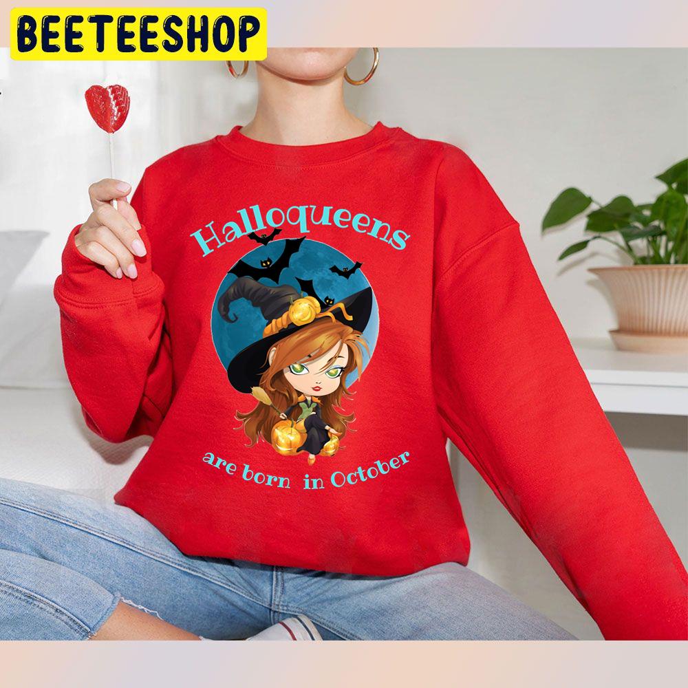 Chibi Art Halloqueens Are Born In October Trending Unisex Sweatshirt Chibi Art Halloqueens Are Born In October Trending Unisex Sweatshirt