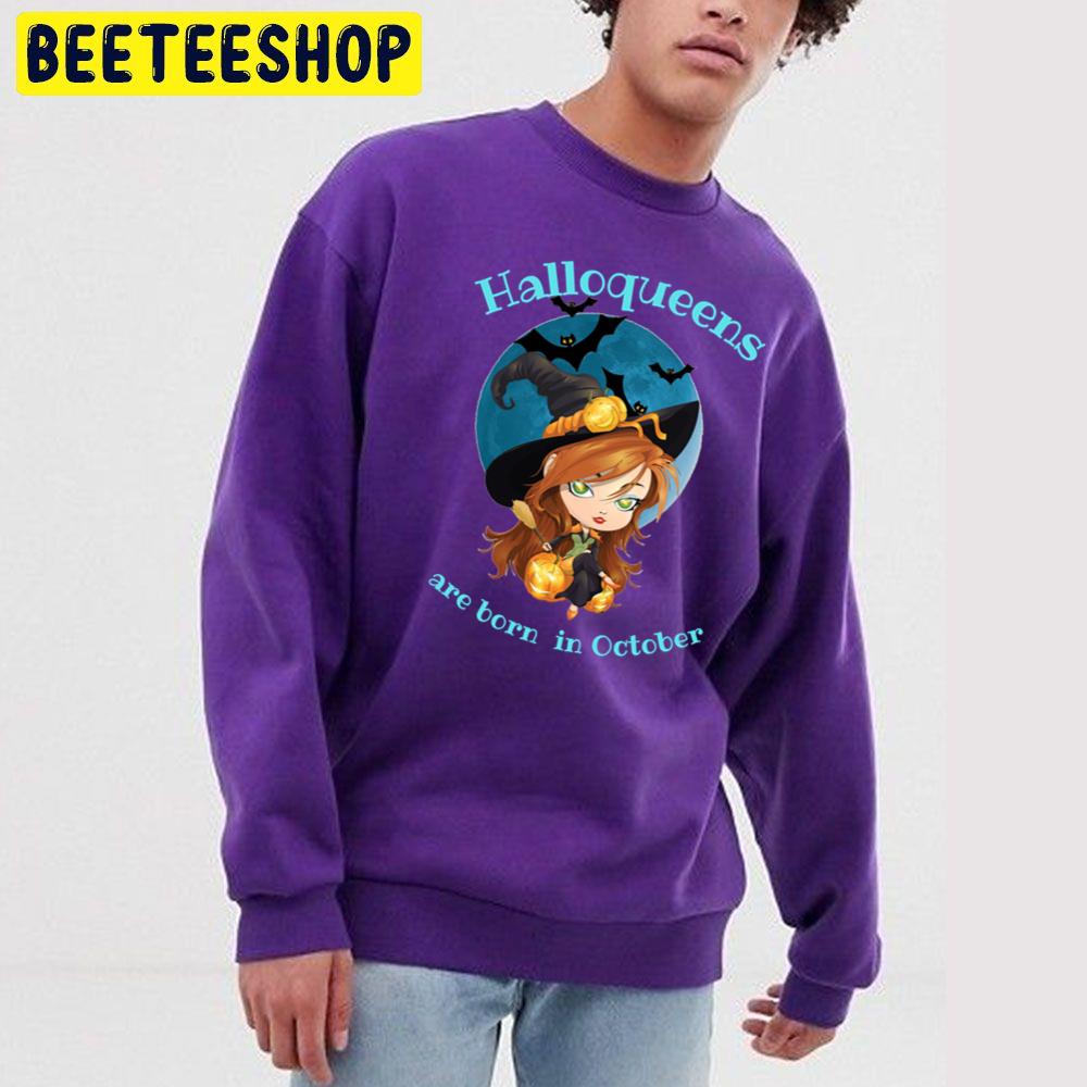 Chibi Art Halloqueens Are Born In October Trending Unisex Sweatshirt Chibi Art Halloqueens Are Born In October Trending Unisex Sweatshirt
