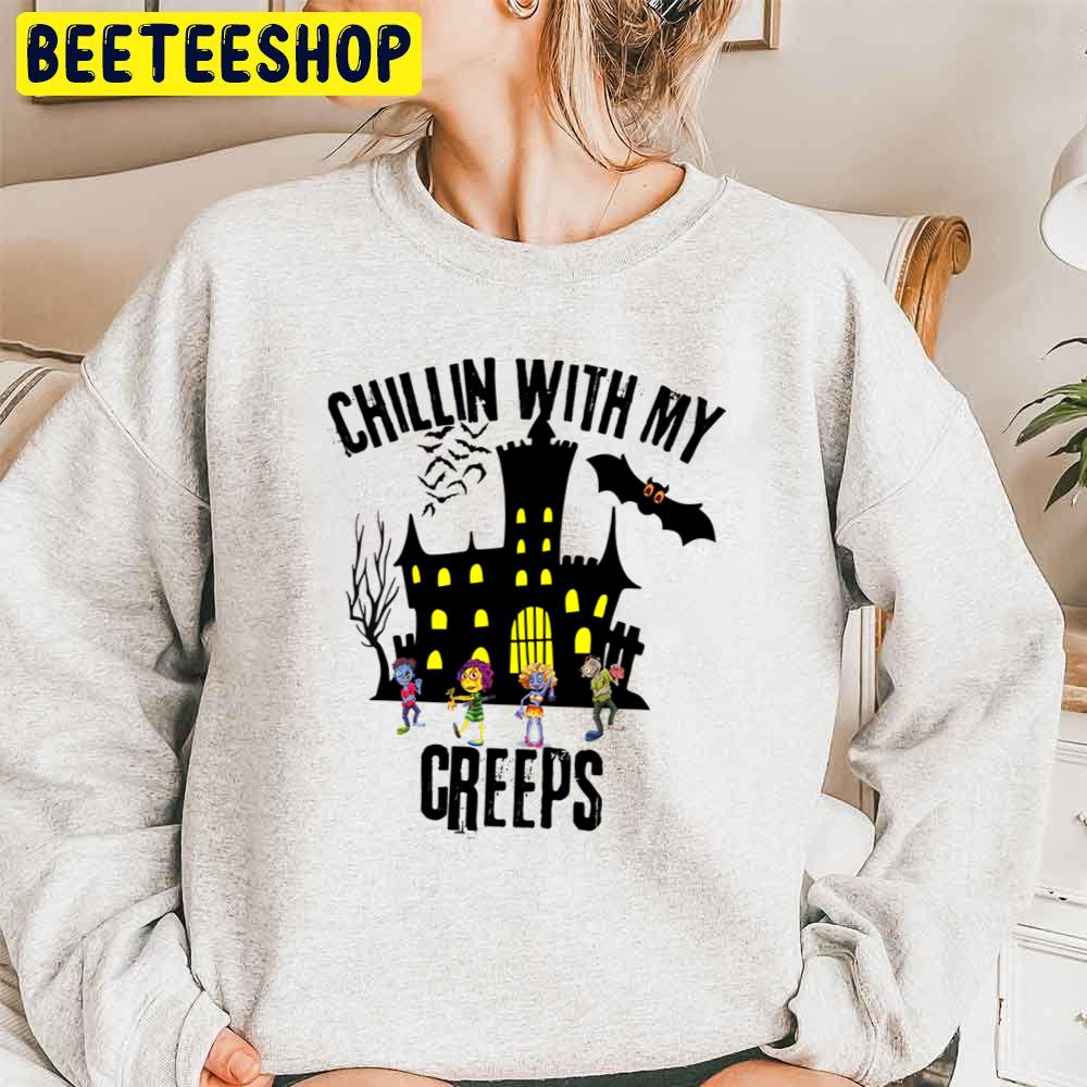 Chillin With My Creeps Halloween Trending Unisex Sweatshirt Chillin With My Creeps Halloween Trending Unisex Sweatshirt