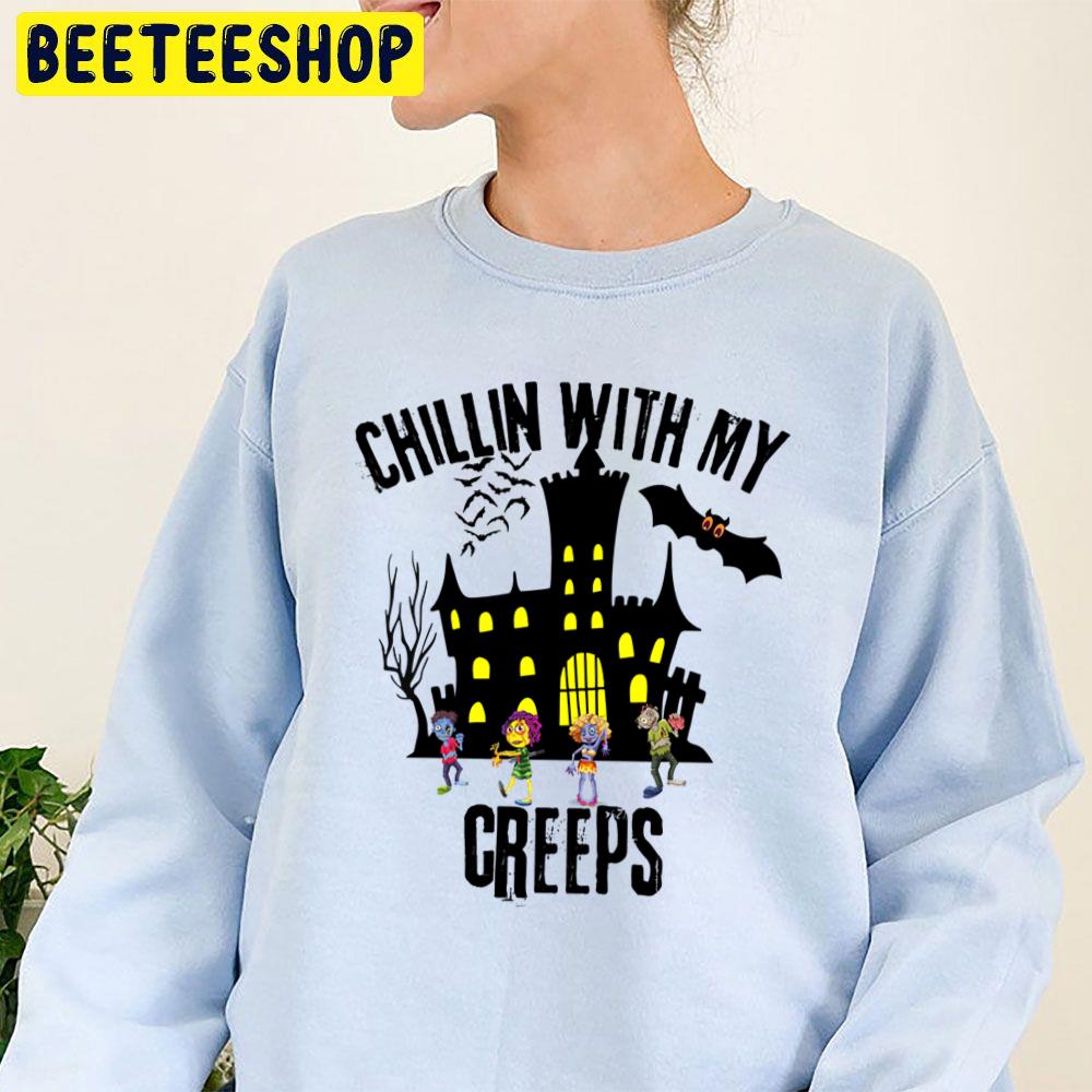 Chillin With My Creeps Halloween Trending Unisex Sweatshirt Chillin With My Creeps Halloween Trending Unisex Sweatshirt