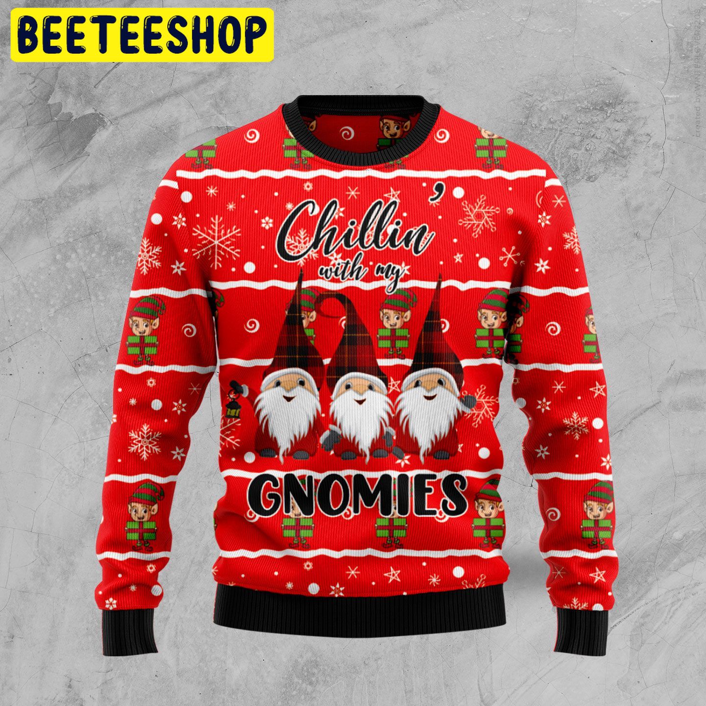 Chillin With My Gnomies Trending Ugly Christmas Sweatshirt Chillin With My Gnomies Trending Ugly Christmas Sweatshirt