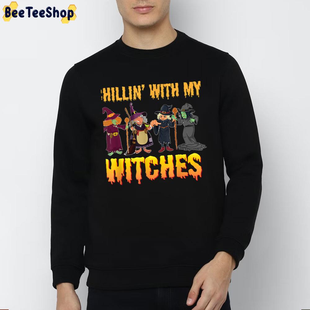 Chillin With My Witches Halloween Trending Unisex Sweatshirt Chillin With My Witches Halloween Trending Unisex Sweatshirt