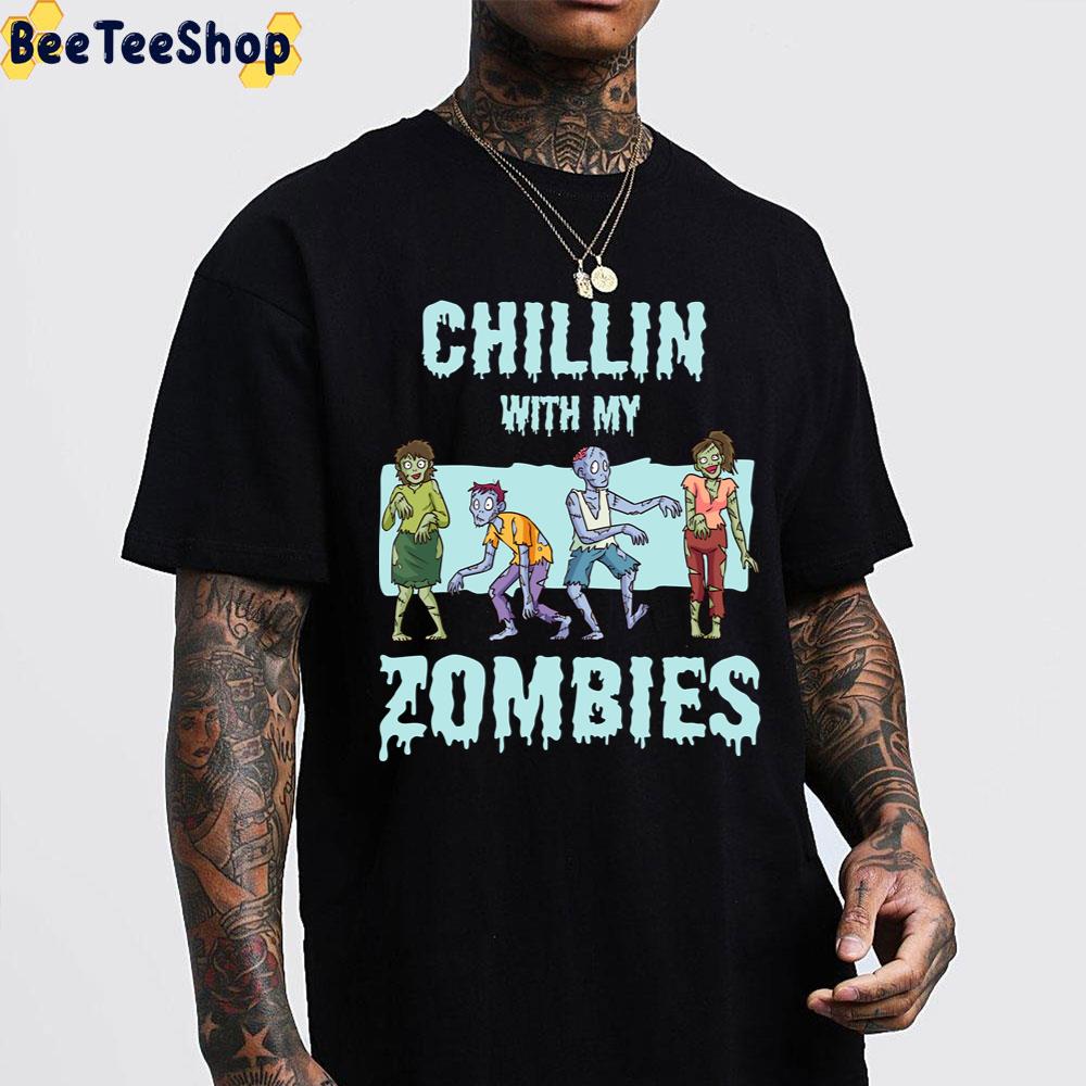 Chillin With My Zombies Funny Zombie Halloween Trending Unisex Sweatshirt Chillin With My Zombies Funny Zombie Halloween Trending Unisex Sweatshirt
