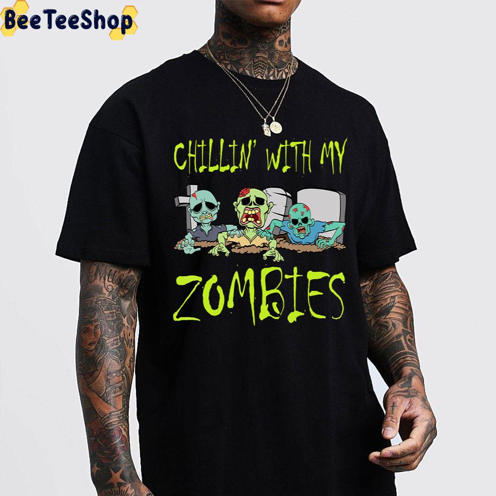 Chillin With My Zombies Hallown Boys Trending Unisex Sweatshirt Chillin With My Zombies Hallown Boys Trending Unisex Sweatshirt