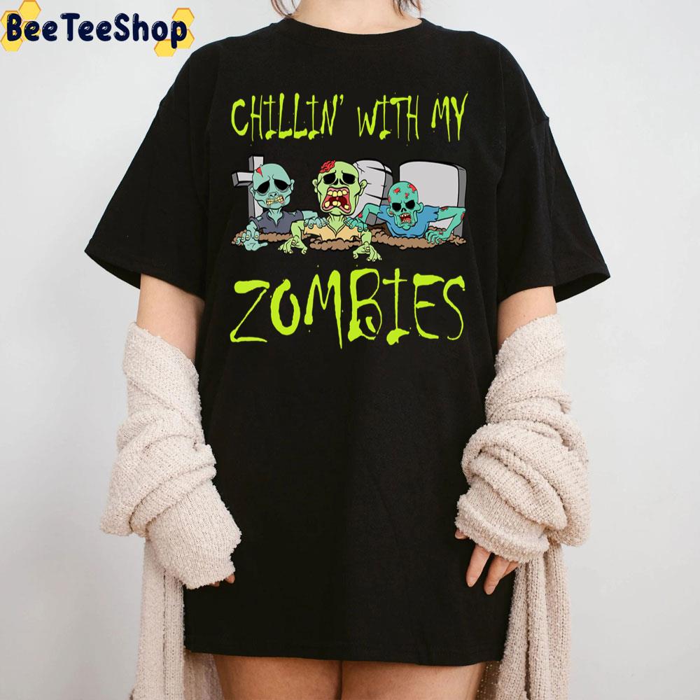 Chillin With My Zombies Hallown Boys Trending Unisex Sweatshirt Chillin With My Zombies Hallown Boys Trending Unisex Sweatshirt