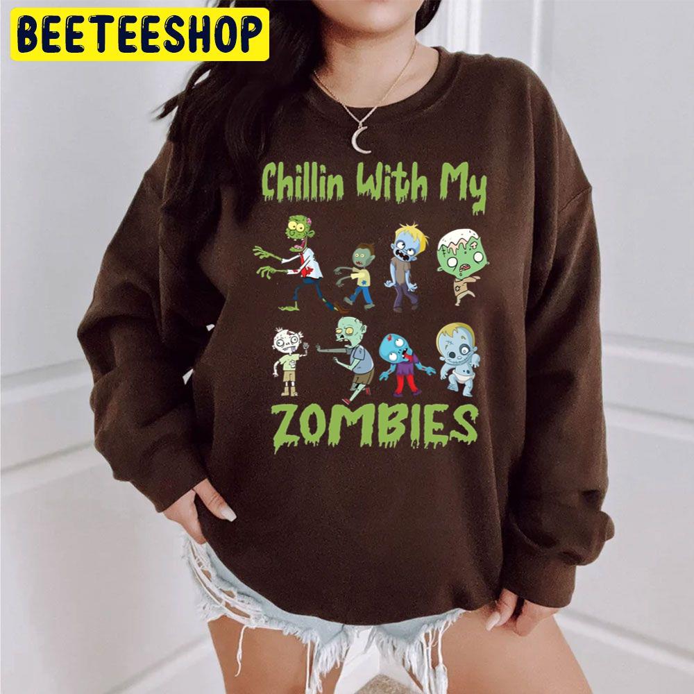 Chillin With My Zombies Sleeveless Top Trending Unisex Sweatshirt Chillin With My Zombies Sleeveless Top Trending Unisex Sweatshirt