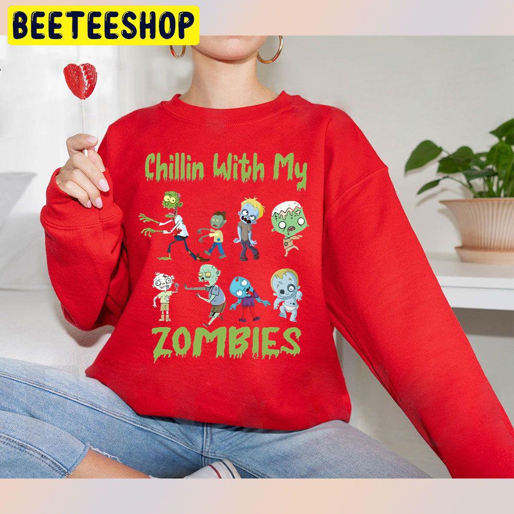Chillin With My Zombies Sleeveless Top Trending Unisex Sweatshirt Chillin With My Zombies Sleeveless Top Trending Unisex Sweatshirt