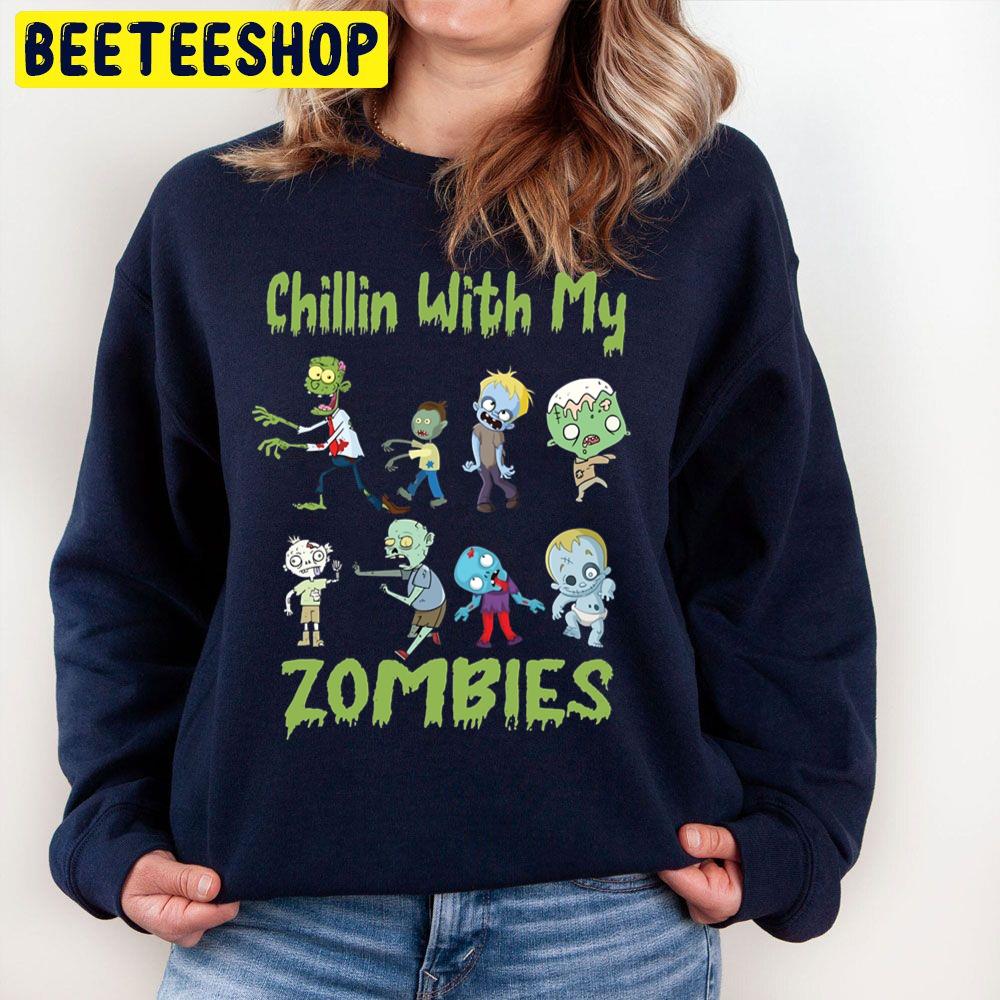 Chillin With My Zombies Sleeveless Top Trending Unisex Sweatshirt Chillin With My Zombies Sleeveless Top Trending Unisex Sweatshirt