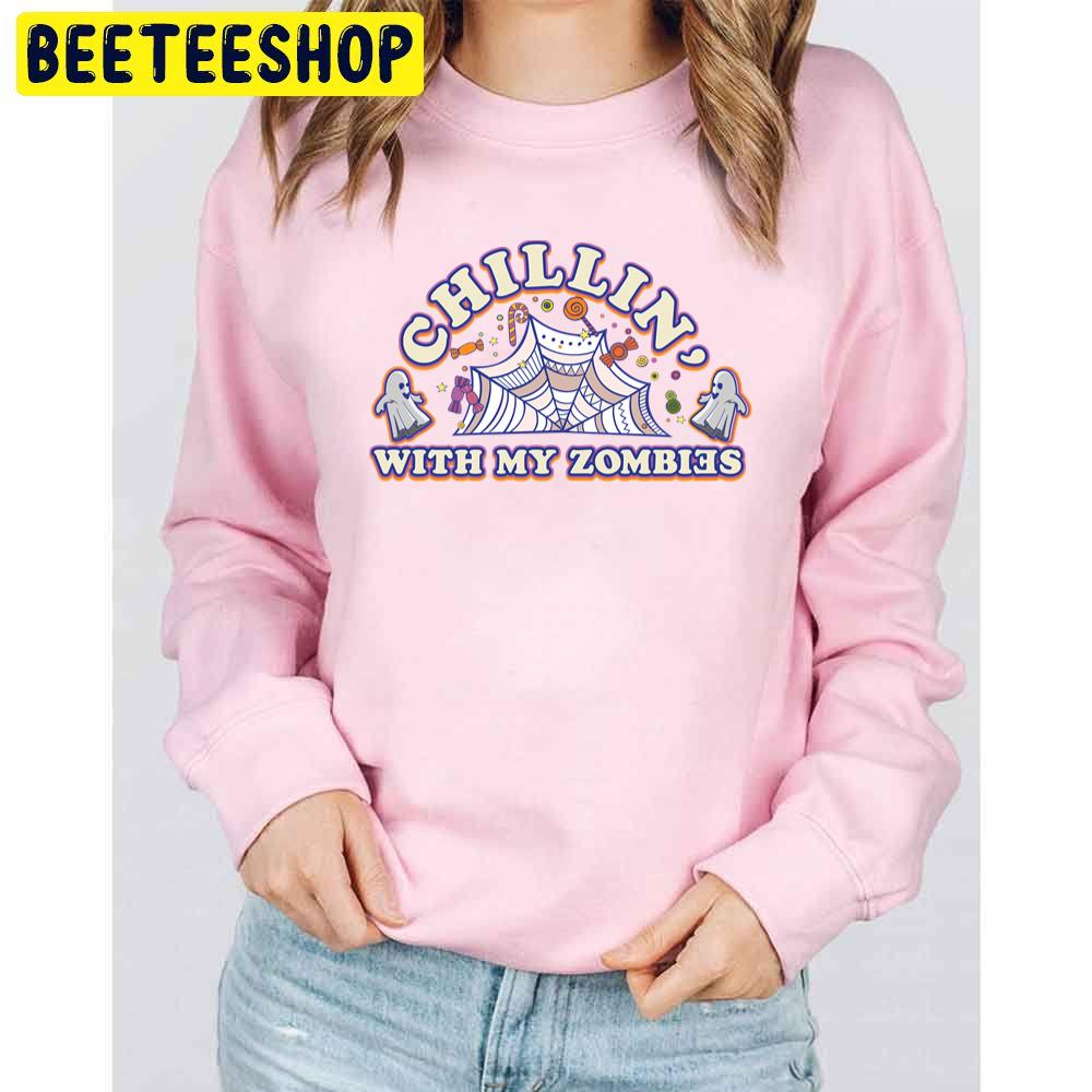 Chillin' With My Zombies Zombies Candy Halloween Trending Unisex Sweatshirt Chillin' With My Zombies Zombies Candy Halloween Trending Unisex Sweatshirt