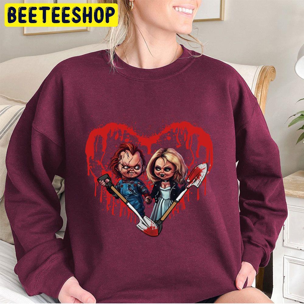 Chucky And Tiffany Art Childs Play Design Halloween Trending Unisex Sweatshirt Chucky And Tiffany Art Childs Play Design Halloween Trending Unisex Sweatshirt