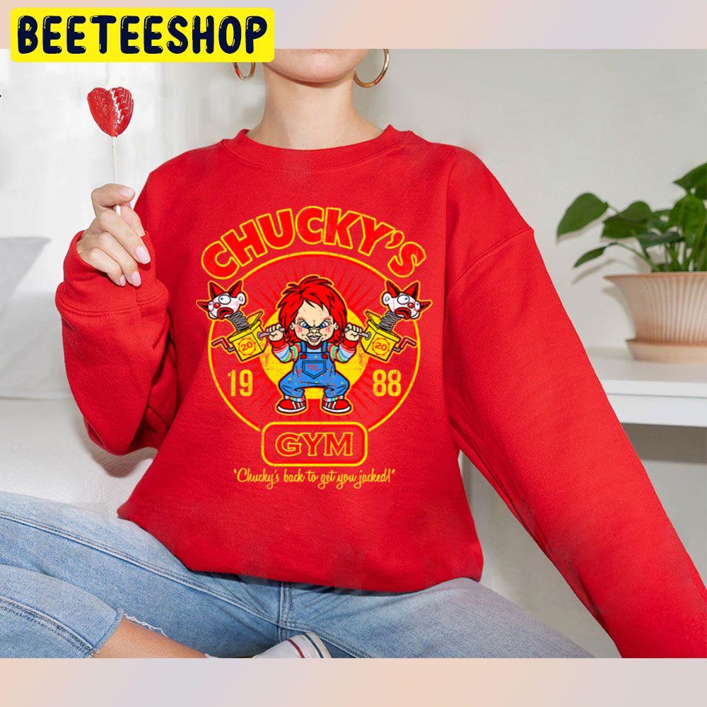 Chucky's Gym Chucky's Back To Get You Jacked Halloween Trending Unisex Sweatshirt Chucky's Gym Chucky's Back To Get You Jacked Halloween Trending Unisex Sweatshirt