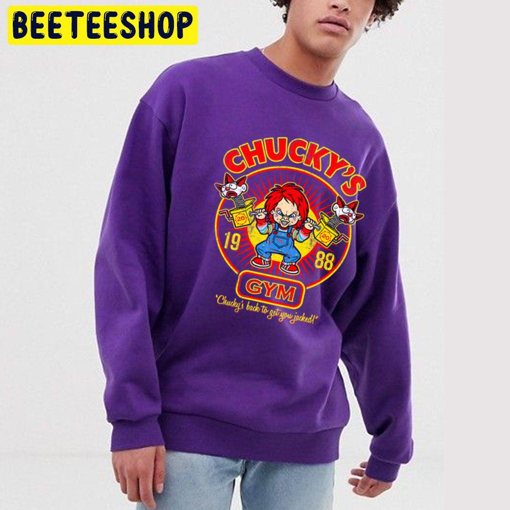 Chucky's Gym Chucky's Back To Get You Jacked Halloween Trending Unisex Sweatshirt Chucky's Gym Chucky's Back To Get You Jacked Halloween Trending Unisex Sweatshirt