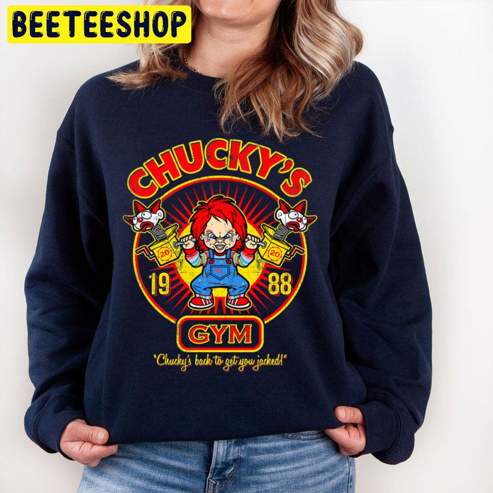 Chucky's Gym Chucky's Back To Get You Jacked Halloween Trending Unisex Sweatshirt Chucky's Gym Chucky's Back To Get You Jacked Halloween Trending Unisex Sweatshirt