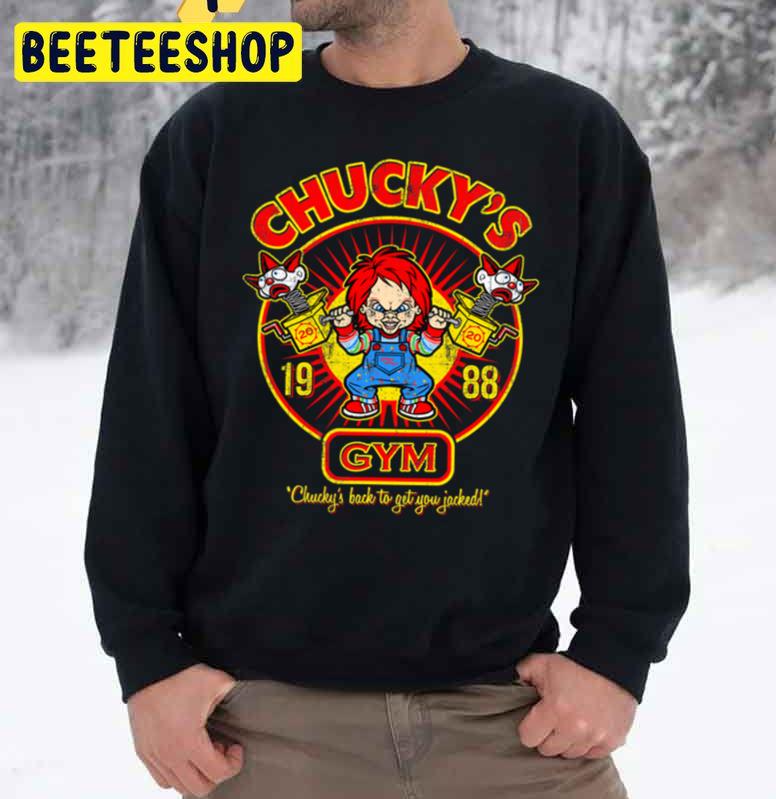 Chucky's Gym Chucky's Back To Get You Jacked Halloween Trending Unisex Sweatshirt Chucky's Gym Chucky's Back To Get You Jacked Halloween Trending Unisex Sweatshirt