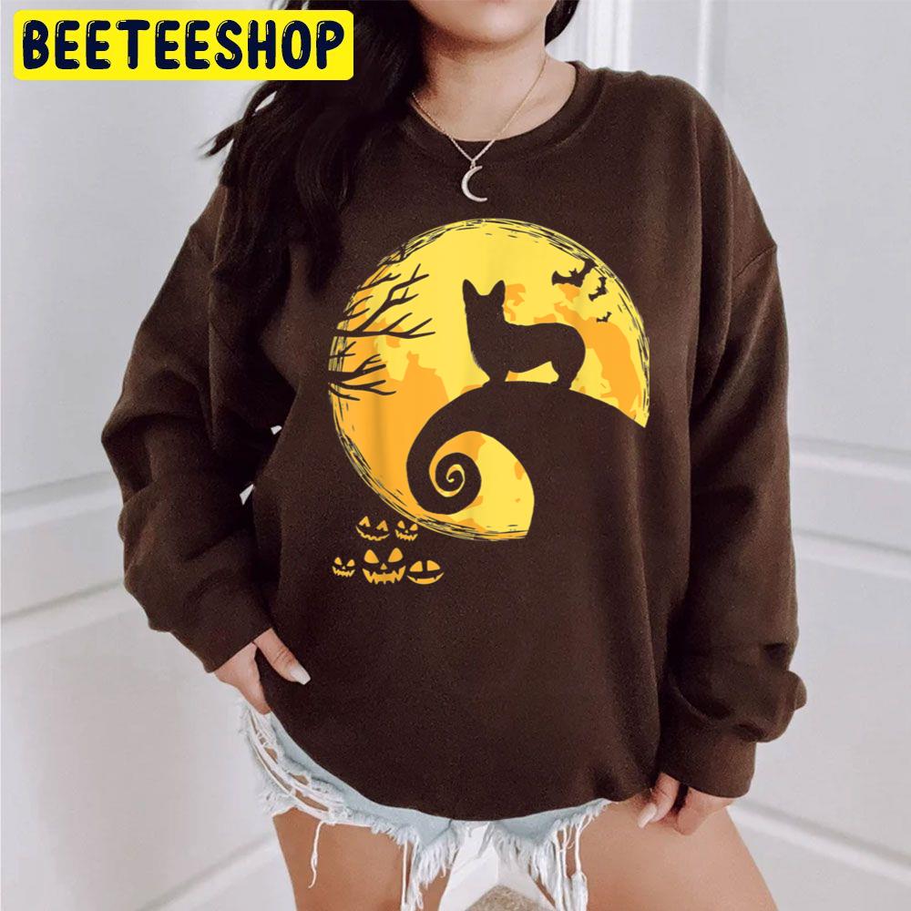 Corgi And Moon Halloween Unisex Sweatshirt Corgi And Moon Halloween Unisex Sweatshirt