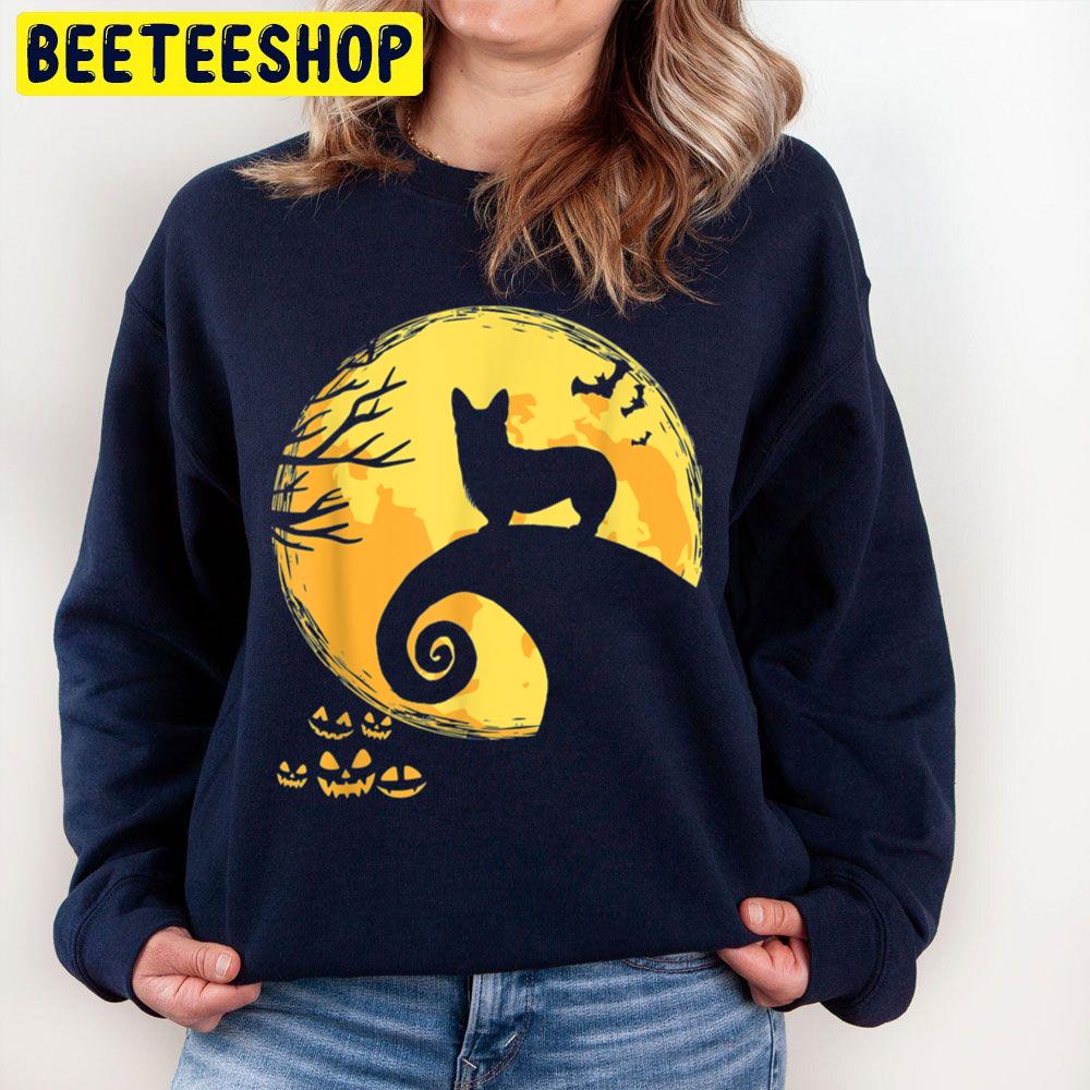 Corgi And Moon Halloween Unisex Sweatshirt Corgi And Moon Halloween Unisex Sweatshirt