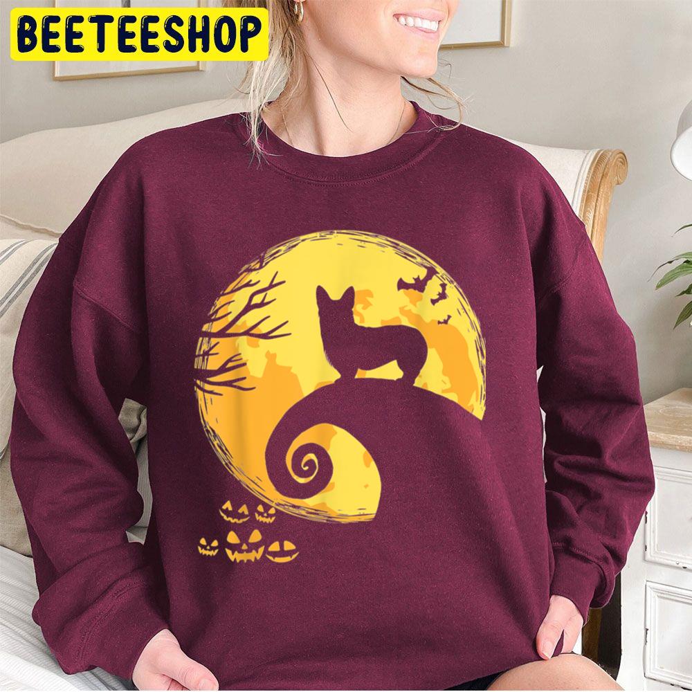 Corgi And Moon Halloween Unisex Sweatshirt Corgi And Moon Halloween Unisex Sweatshirt