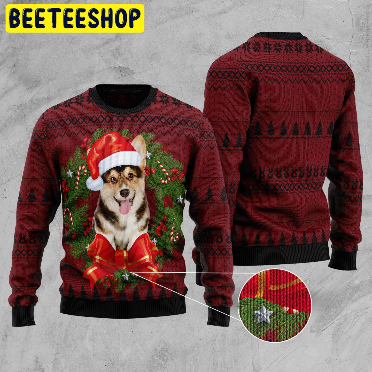 Corgi Wreath Trending Ugly Christmas Sweatshirt Corgi Wreath Trending Ugly Christmas Sweatshirt