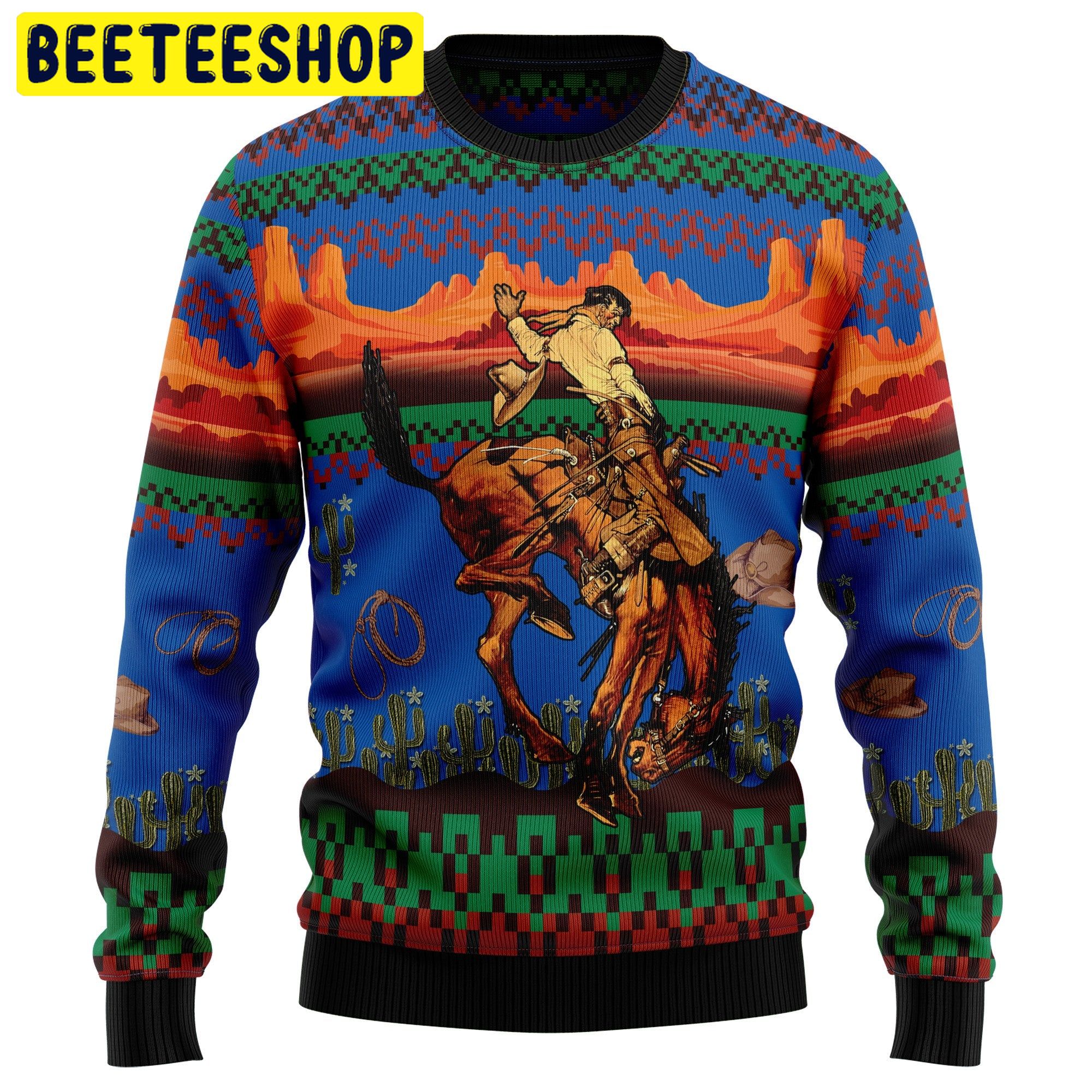 Cowboy Desert Trending Ugly Christmas Sweatshirt Cowboy Desert Trending Ugly Christmas Sweatshirt