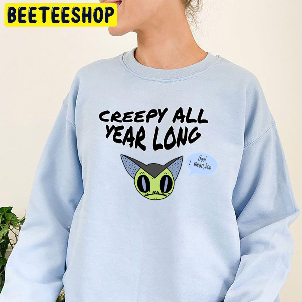Creepy All Year Long Bat Halloween Trending Unisex Sweatshirt Creepy All Year Long Bat Halloween Trending Unisex Sweatshirt