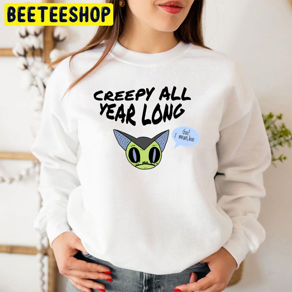 Creepy All Year Long Bat Halloween Trending Unisex Sweatshirt Creepy All Year Long Bat Halloween Trending Unisex Sweatshirt