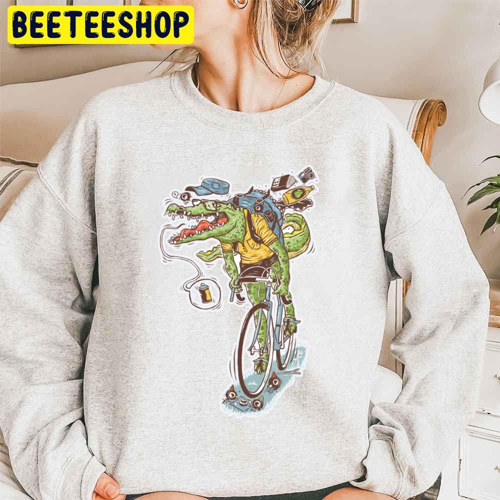 Crocodile Riding Bike Unisex Sweatshirt Crocodile Riding Bike Unisex Sweatshirt
