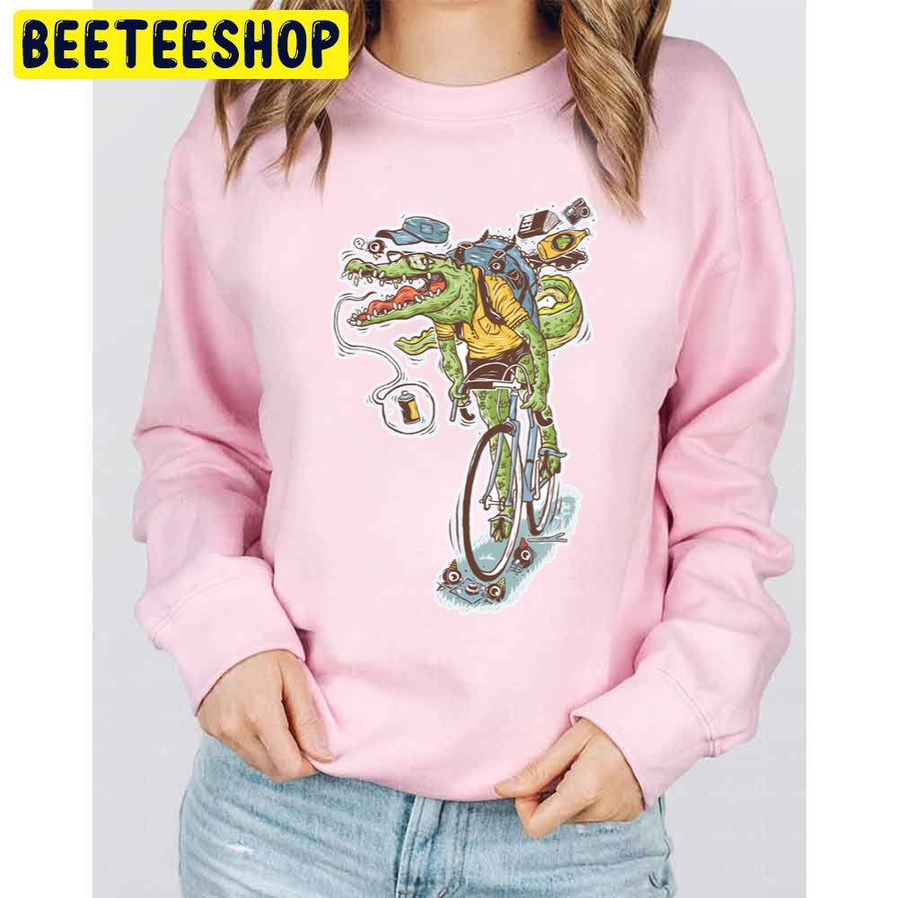 Crocodile Riding Bike Unisex Sweatshirt Crocodile Riding Bike Unisex Sweatshirt