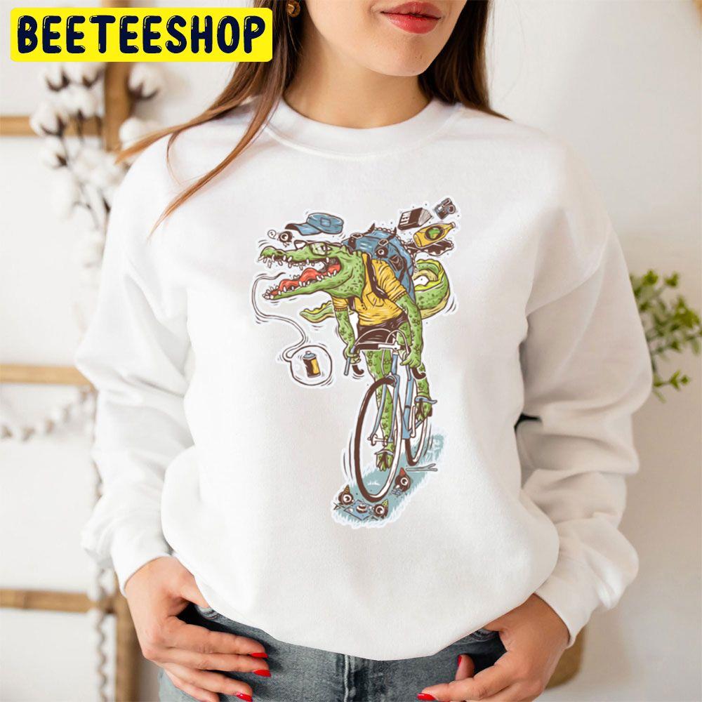 Crocodile Riding Bike Unisex Sweatshirt Crocodile Riding Bike Unisex Sweatshirt