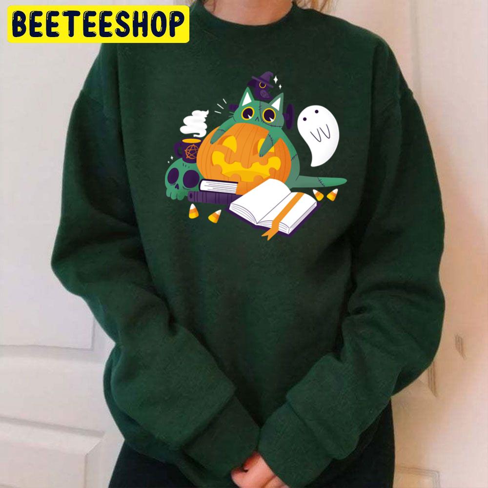 Cute Cat Boo And Pumpkin Halloween Trending Unisex Sweatshirt Cute Cat Boo And Pumpkin Halloween Trending Unisex Sweatshirt