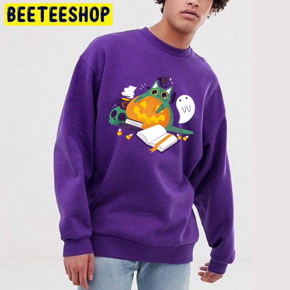 Cute Cat Boo And Pumpkin Halloween Trending Unisex Sweatshirt Cute Cat Boo And Pumpkin Halloween Trending Unisex Sweatshirt