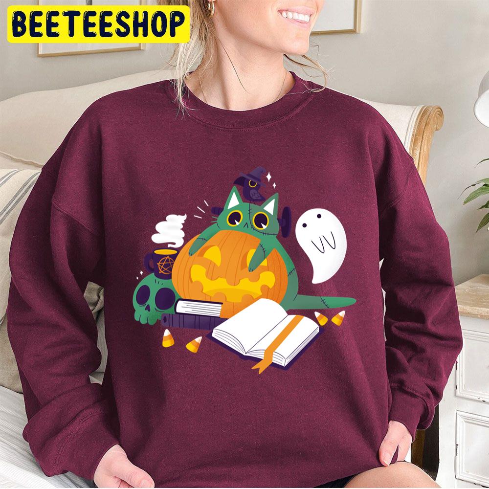 Cute Cat Boo And Pumpkin Halloween Trending Unisex Sweatshirt Cute Cat Boo And Pumpkin Halloween Trending Unisex Sweatshirt