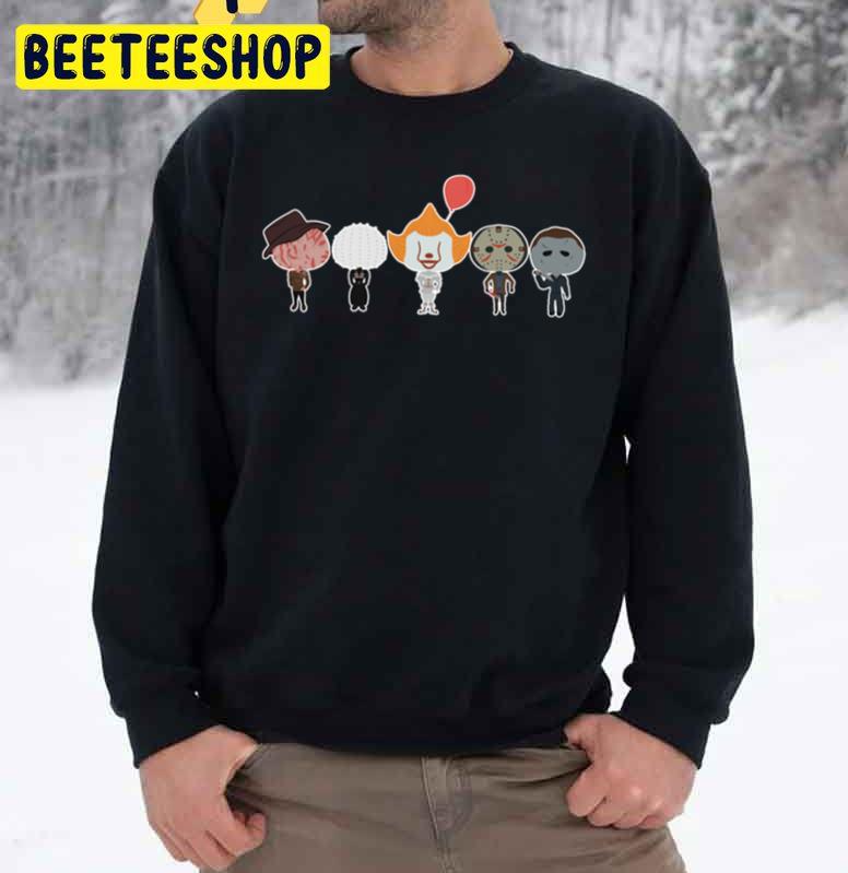 Cute Chibi Holloween Horror Characters Unisex Sweatshirt Cute Chibi Holloween Horror Characters Unisex Sweatshirt