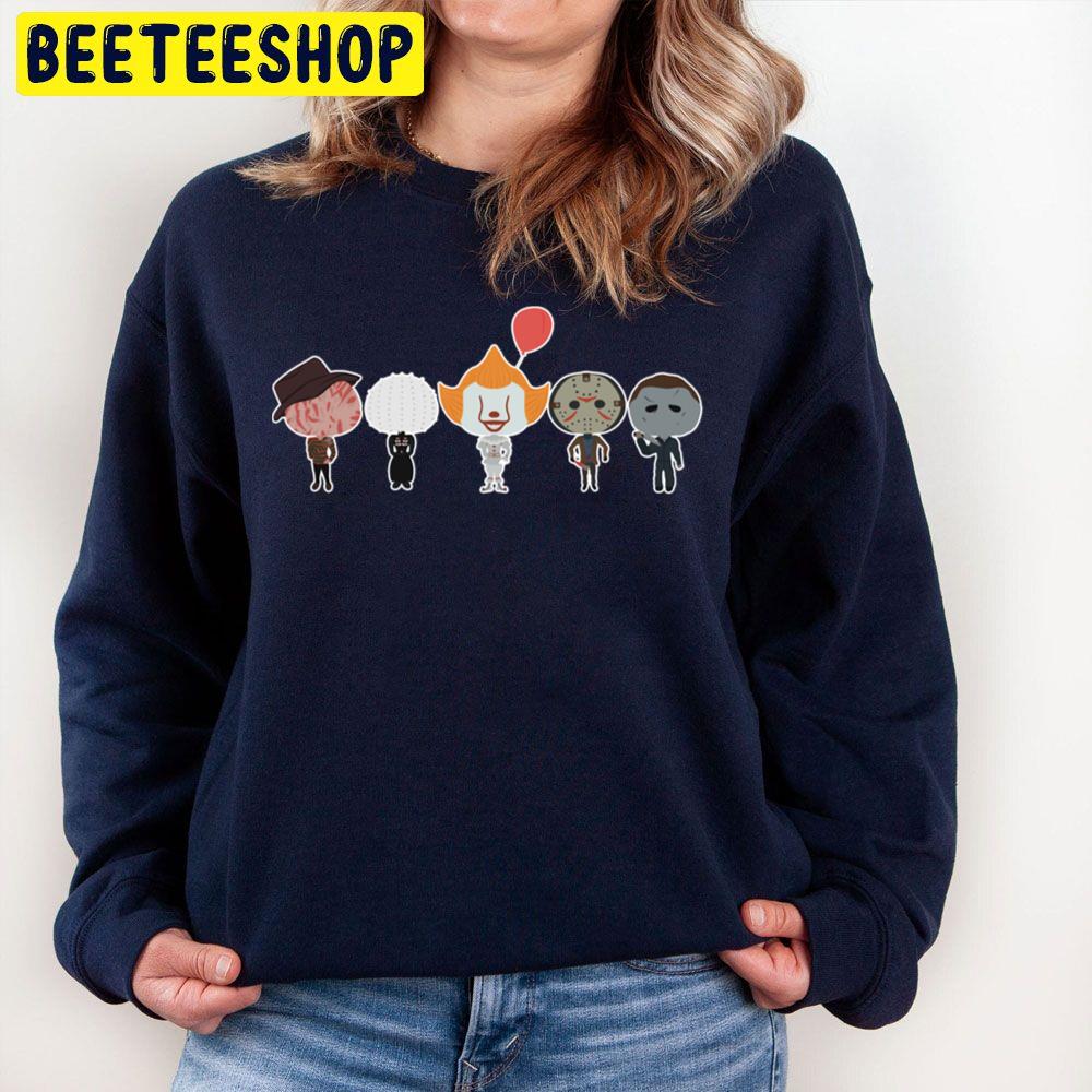Cute Chibi Holloween Horror Characters Unisex Sweatshirt Cute Chibi Holloween Horror Characters Unisex Sweatshirt