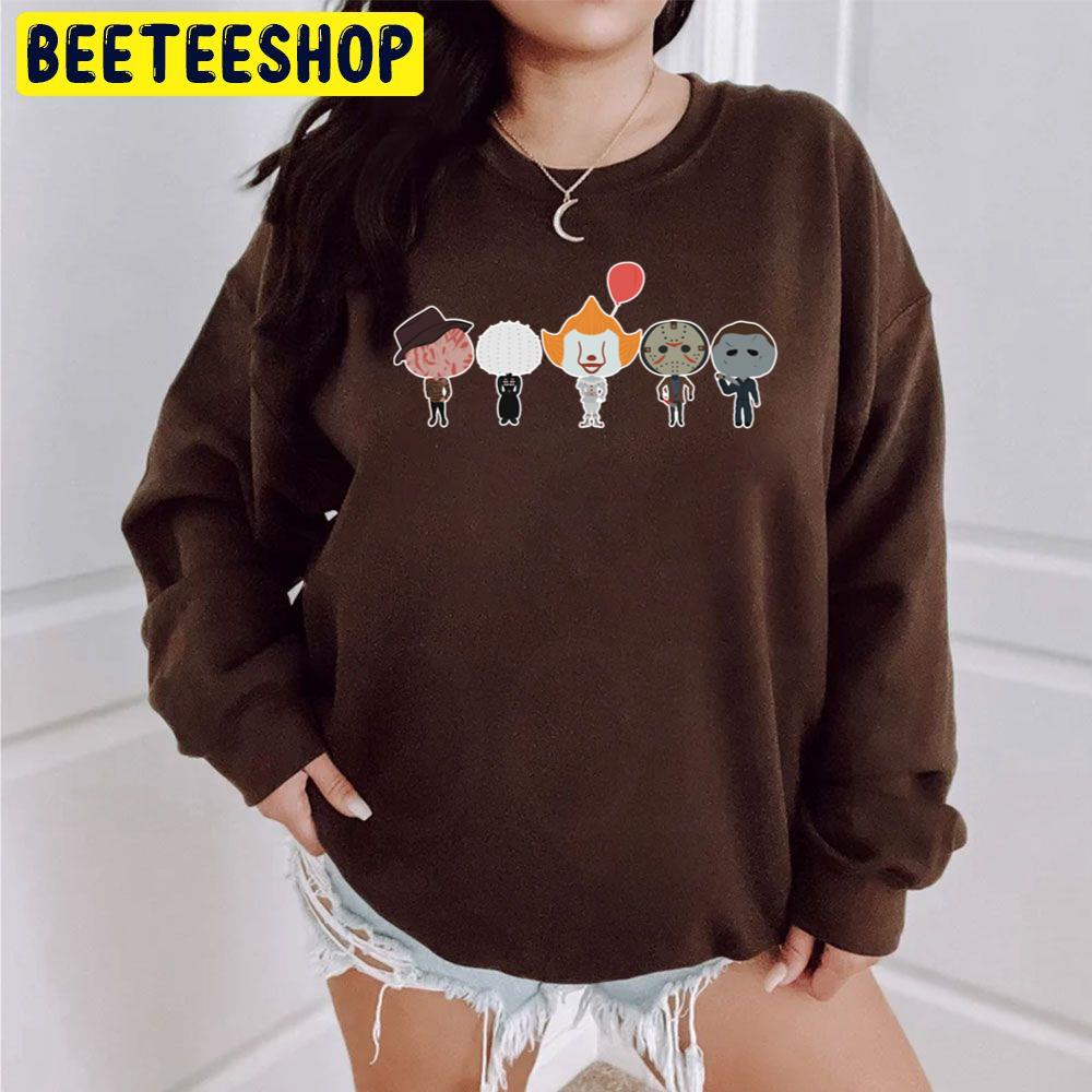 Cute Chibi Holloween Horror Characters Unisex Sweatshirt Cute Chibi Holloween Horror Characters Unisex Sweatshirt